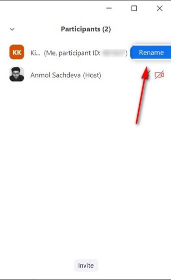 Cambie su nombre de Zoom después de ingresar a una reunión