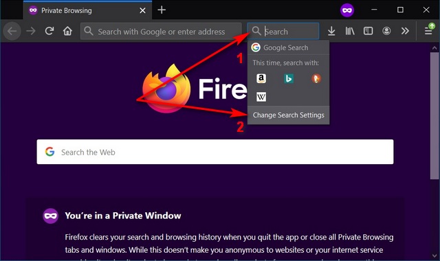 Cambiar el motor de búsqueda en Firefox en Windows, Mac y Linux