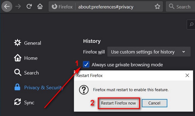Abra Mozilla Firefox, Google Chrome, Microsoft Edge Chromium en modo privado de incógnito