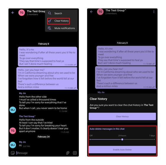 Telegram chats grupales mensajes de autodestrucción