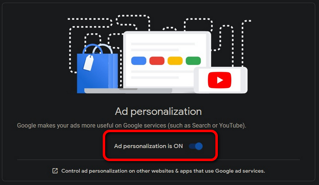 Personalización de anuncios de Google