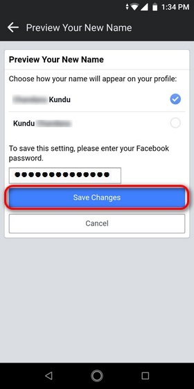 Cómo cambiar el nombre en Facebook