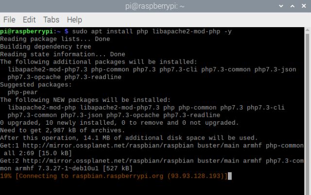 Instalar PHP en raspberry pi