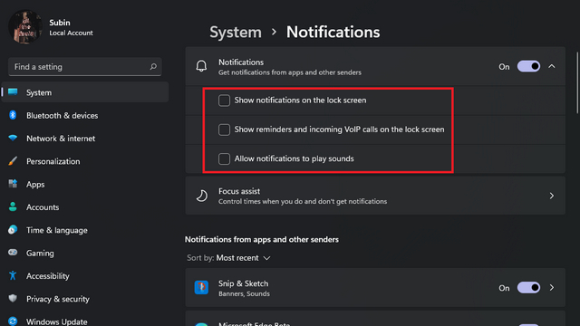 como desactivar las notificaciones en windows 11 2021 6 Moncloa