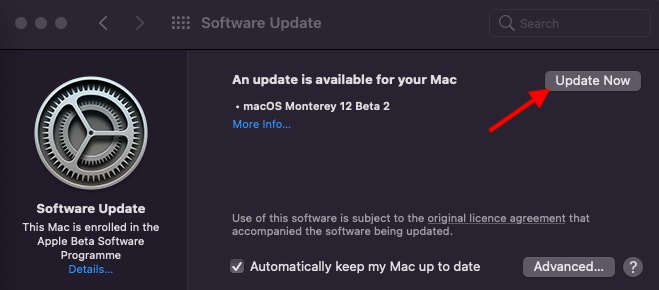 Actualizar ahora: instalar macOS Monterey Public Beta