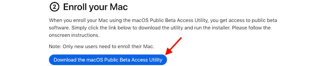 Descargar la utilidad de acceso beta pública de macOS