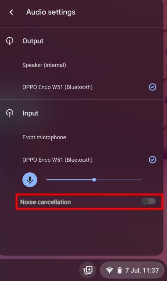 Habilitar la cancelación de ruido en todo el sistema en Chrome OS (2021)
