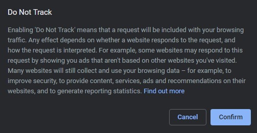 No rastrear la privacidad de Chrome