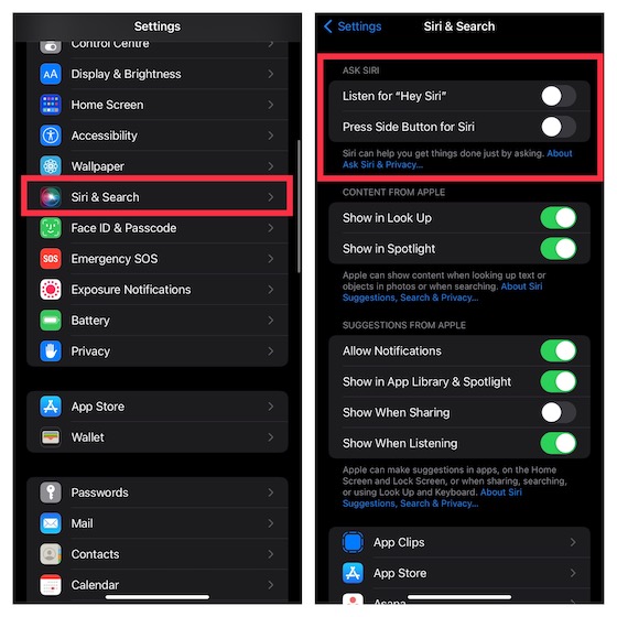 Deshabilite completamente Siri en iPhone y iPad 