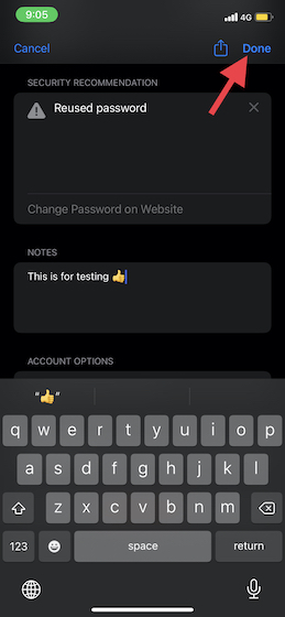 Cómo agregar notas a las entradas del llavero de iCloud en iPhone y iPad