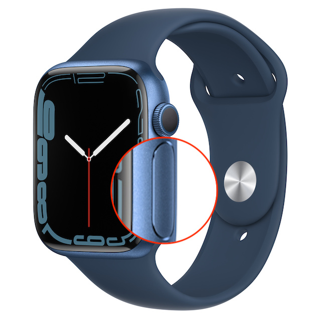 Presiona el botón lateral en el Apple Watch