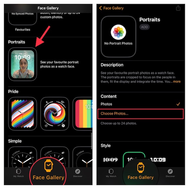 Configurar la carátula de Portraits Watch en el Apple Watch