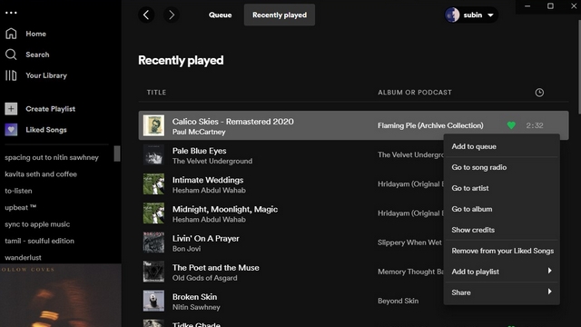 Borrar el historial de escucha de Spotify
