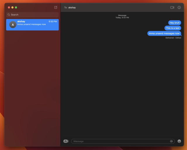 conversación imessage abierta en mac