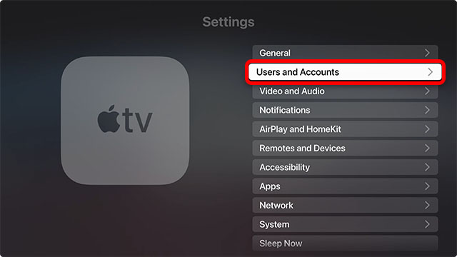 usuarios y cuentas de apple tv