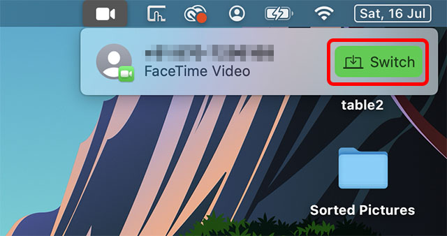 Cambia la llamada de FaceTime de iPhone a Mac