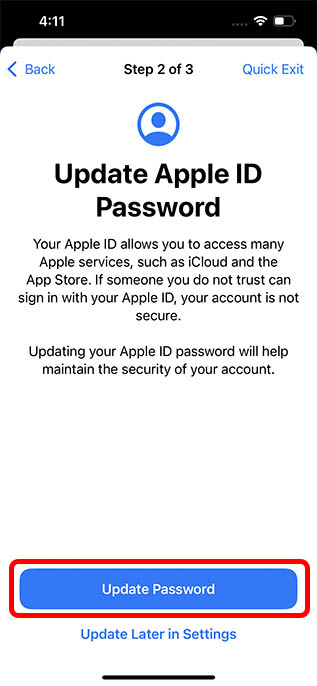 actualizar la comprobación de seguridad de la contraseña de ID de Apple