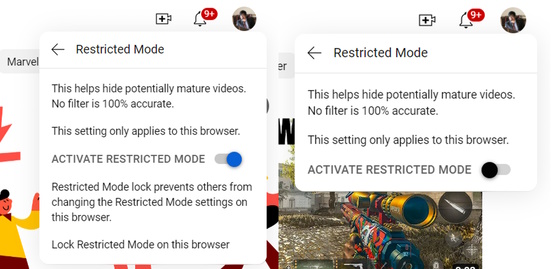 Activar y desactivar el modo restringido en YouTube